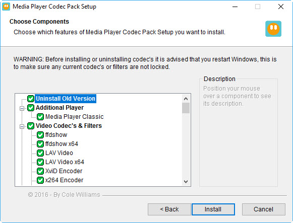 Determine Codecs Installed Windows Vista